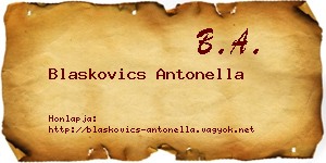 Blaskovics Antonella névjegykártya